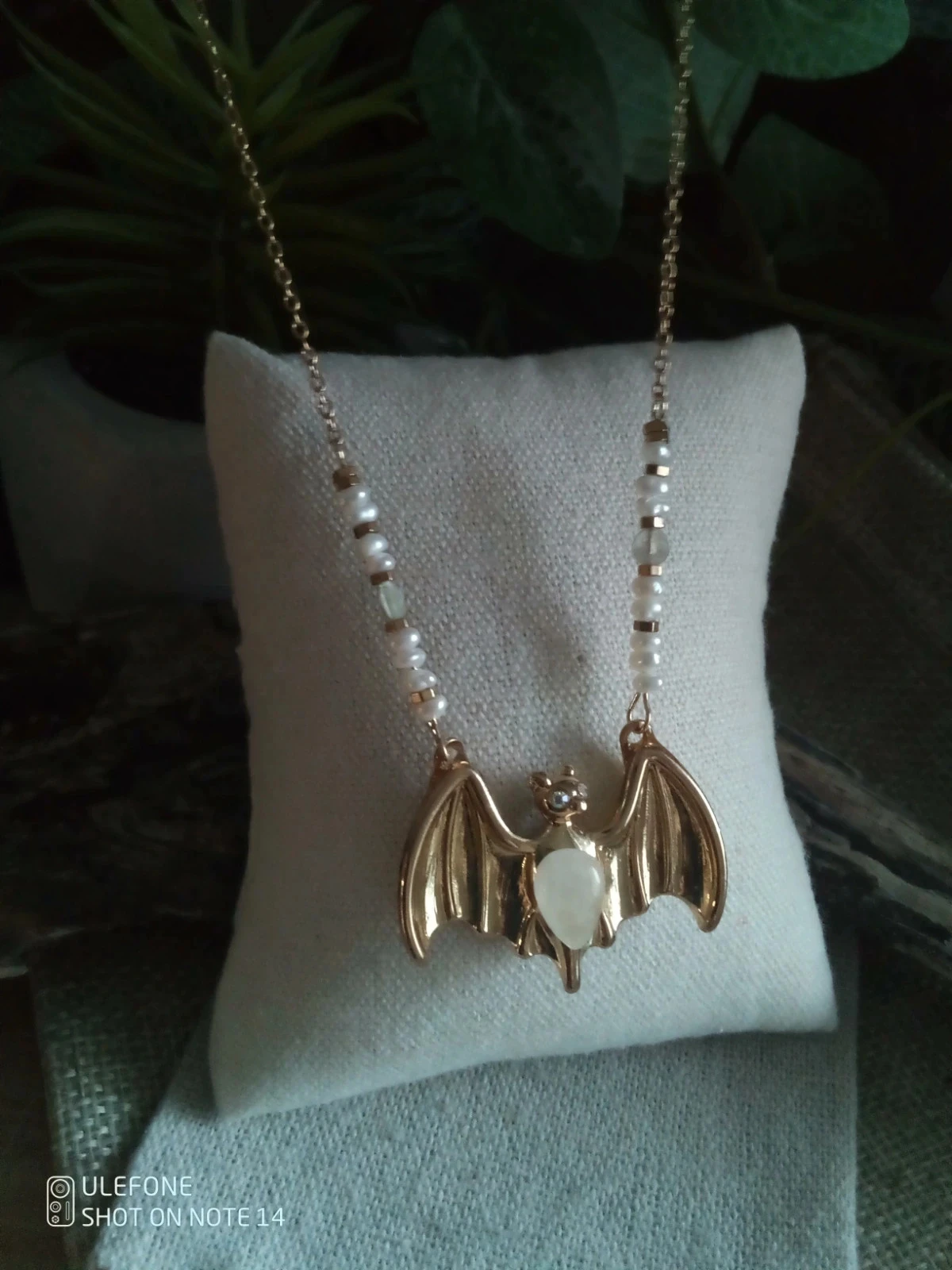 Collier pendentif chauve souris et perle de culture d'eau douce – photo 6